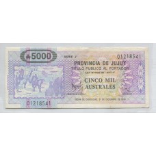 ARGENTINA EC. 022 BONO BILLETE DE EMERGENCIA JUJUY